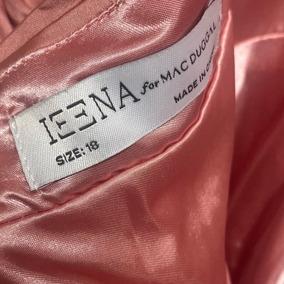 Mac Duggal NEW Rose Pink Pleated Halter Neck Asymmetrical Hem Satin Gown Size 18 - Picture 12 of 15